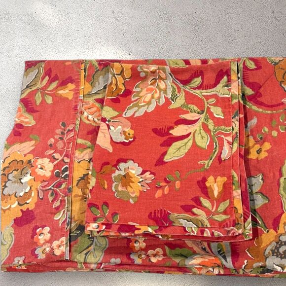 Pottery Barn Vanessa Floral Palampore Duvet Cover Red Queen 2 Std Shams 3PCS Set - Picture 10 of 10